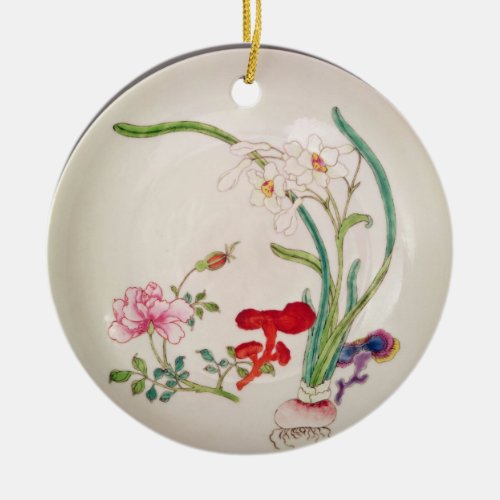 Porcelain dish famille rose decoration Yung Chen Ceramic Ornament