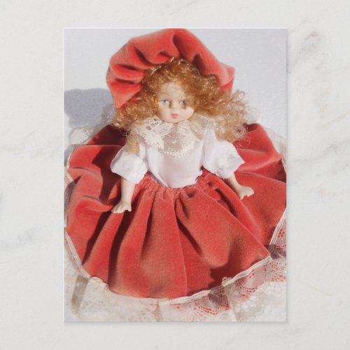 porcelain doll postcard