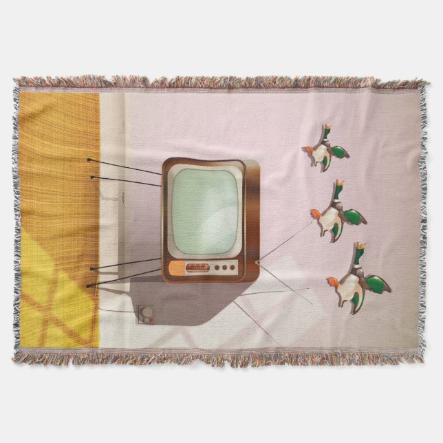 Porcelain Ducks on the Wall Throw Blanket (Front)