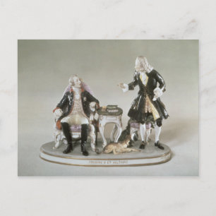 Porcelain figure of Frederick II of Prussia Postcard