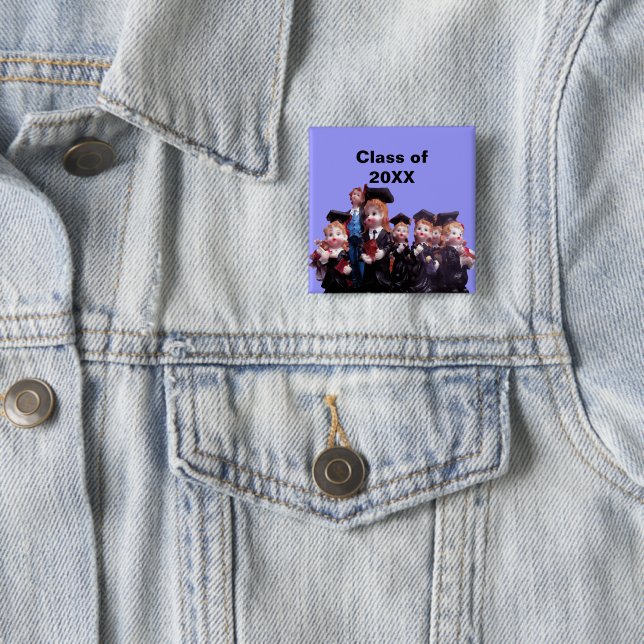 Porcelain Figurines Graduation Class of 20XX Button (In Situ)