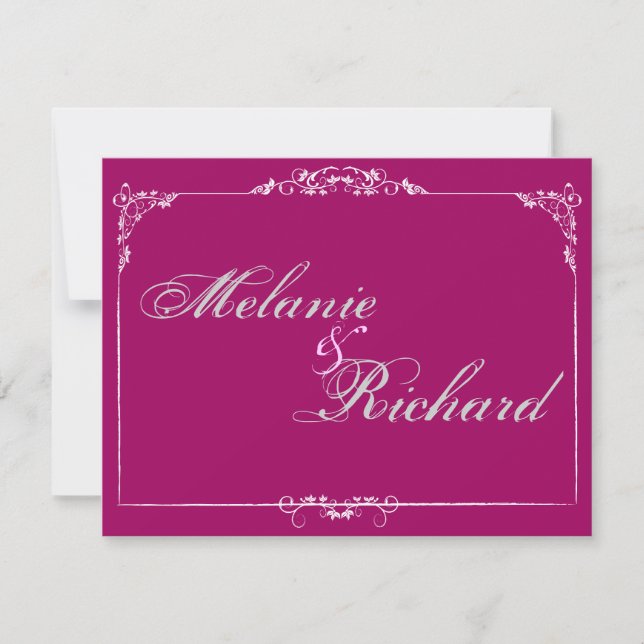 Porcelain Frame Fuchsia Invitation (Front)