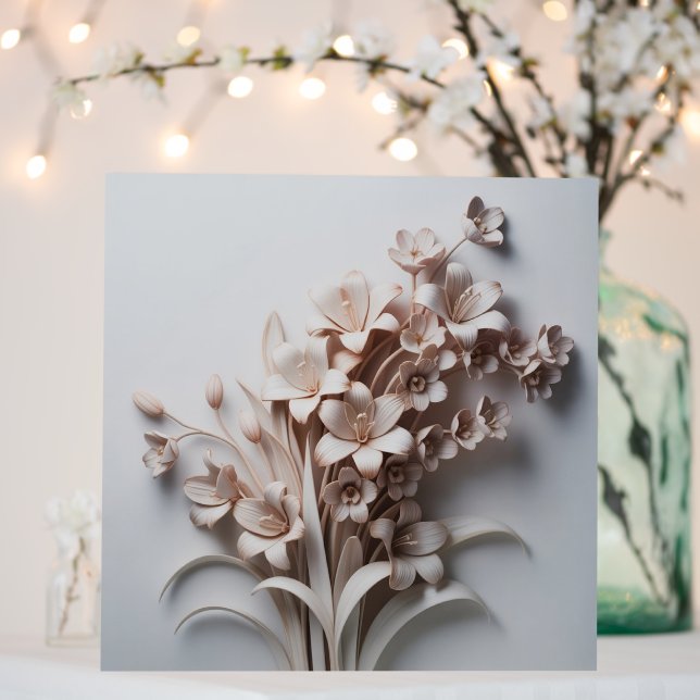 Porcelain Garden – Sculpted Floral Minimal Wall Ar Foam Board (In Situ (Wedding))