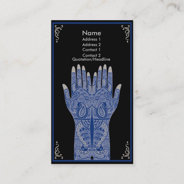 Porcelain Henna Hands Business Card (Front)