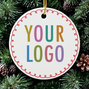 Porcelain Holiday Ornament Custom Business Logo