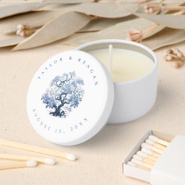 Porcelain-Inspired Chinoiserie Tree Motif ID1094 Mini Candle Favors (Insitu)