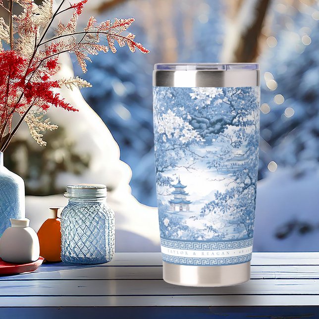 Porcelain-Inspired Chinoiserie Wedding ID1094 Insulated Tumbler (Creator Uploaded)