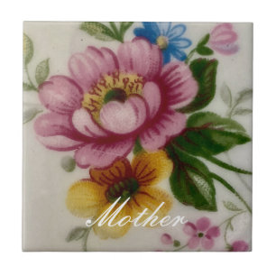 Porcelain Inspired Floral Ceramic Tile