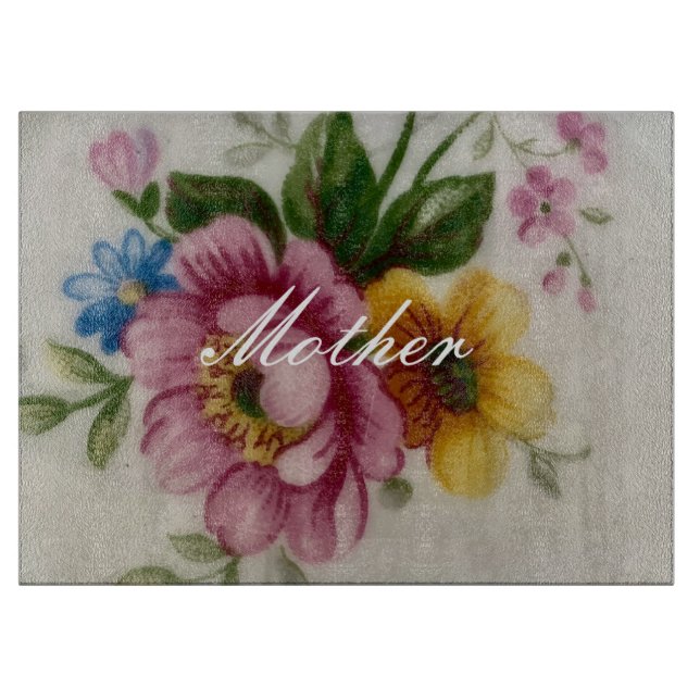 Porcelain Inspired Floral Cutting Board (Front)