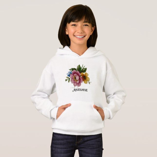 Porcelain Inspired Floral  Hoodie (Front Full)