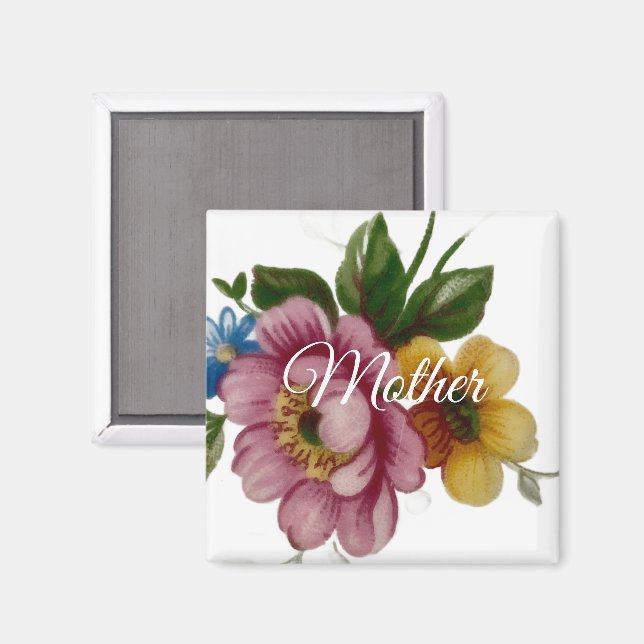 Porcelain Inspired Floral  Magnet (Front/Back)