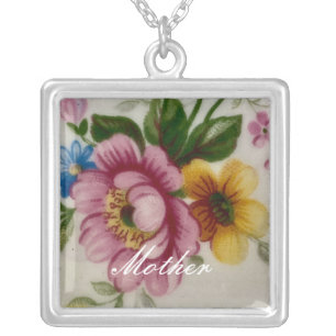 Porcelain Inspired Floral Necklace
