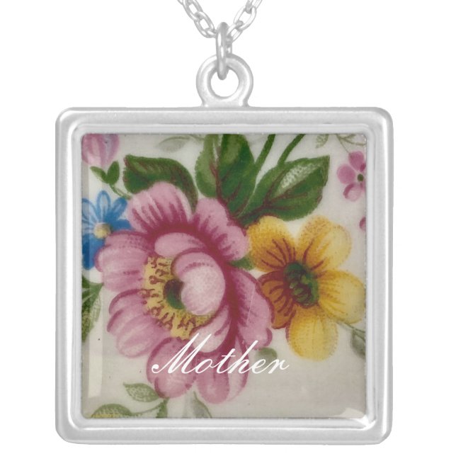Porcelain Inspired Floral Necklace (Front)