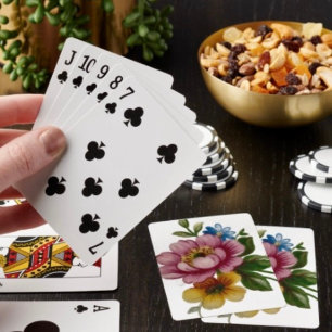 Porcelain Inspired Floral Poker Cards