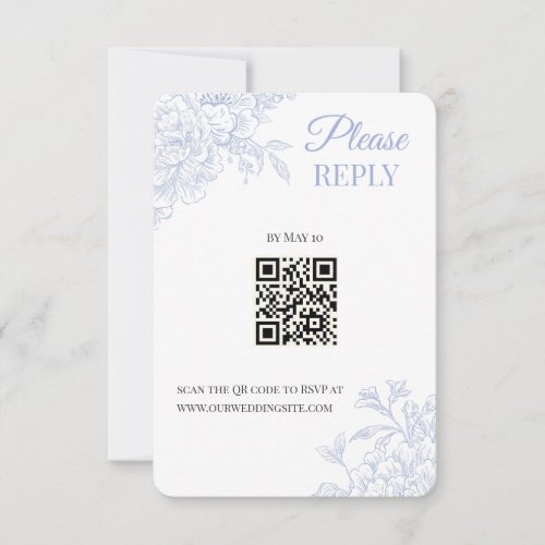 Porcelain Meadow Chinoiserie Wedding RSVP Card