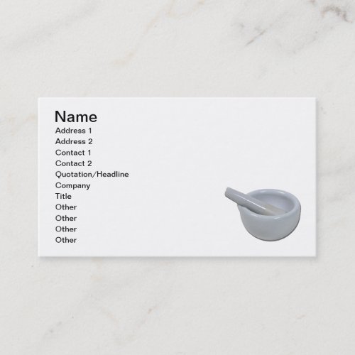 Porcelain Mortar Pedestal Business Card Template
