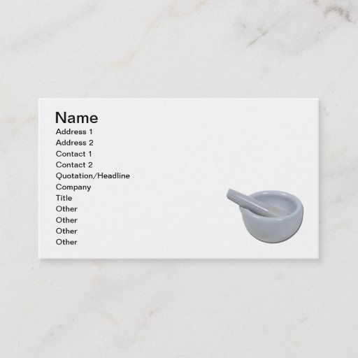 Customizable Porcelain Mortar Pedestal Business Card Template