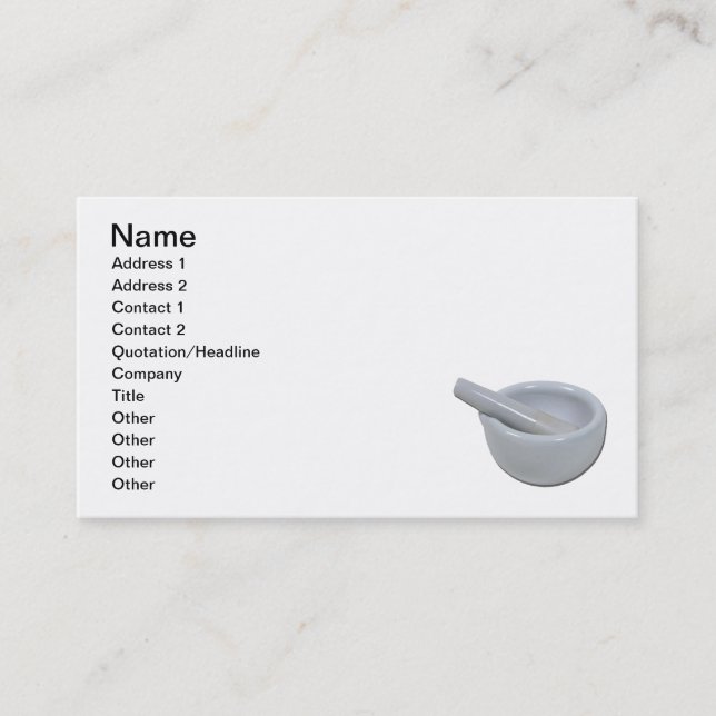 Porcelain Mortar Pedestal Business Card (Front)