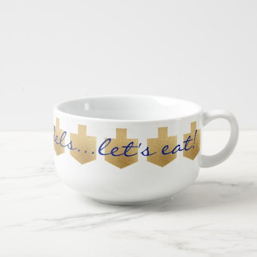 Porcelain Mug Customize Personalize Gold Dreidel