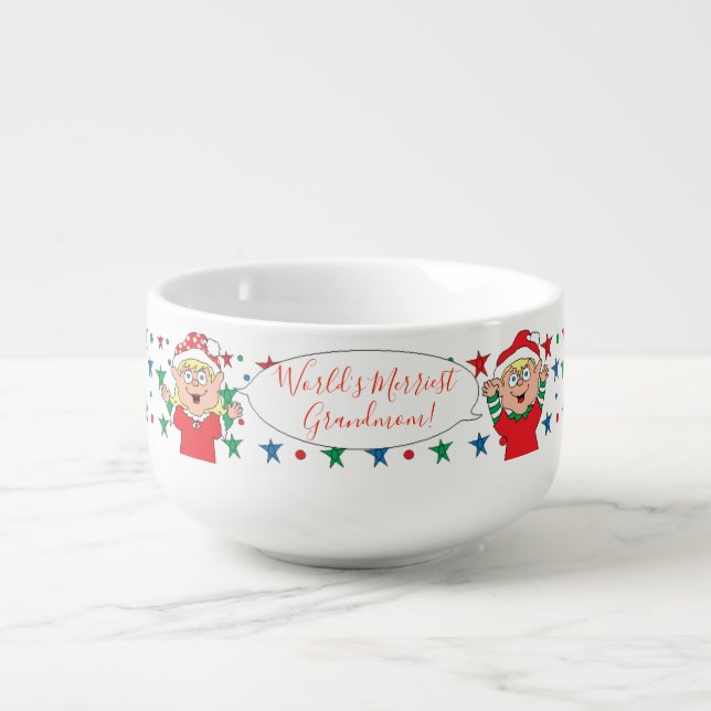 Porcelain Mug Personalize "Christmas Elves" (Front)