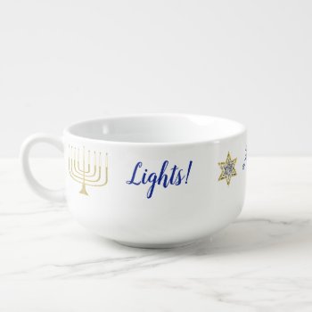 Porcelain Mug Personalize "elegant Menorah" by HanukkahHappy at Zazzle