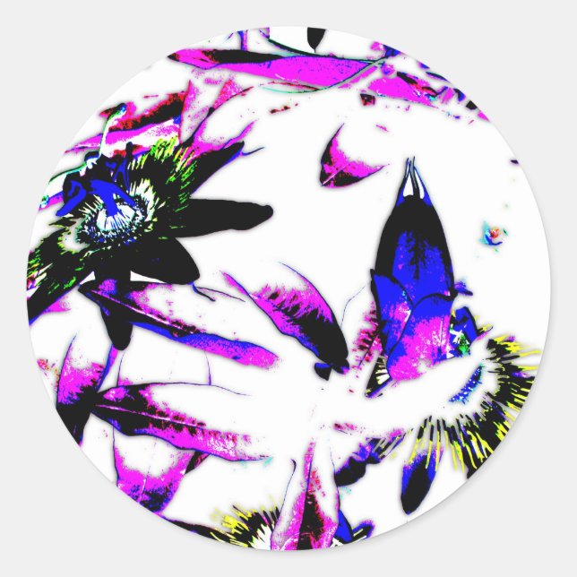 Porcelain Passiflora Flower - Stickers (Front)