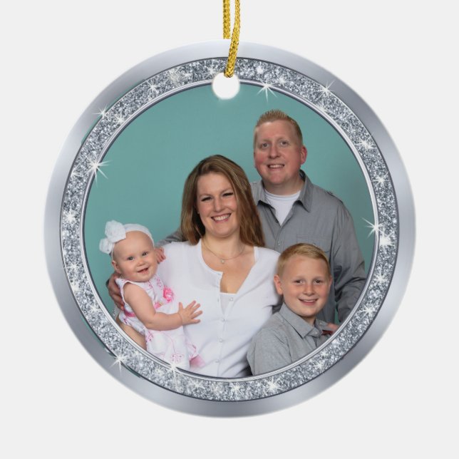 Porcelain Photo Ornaments with Your 1 or 2 Photos (Front)