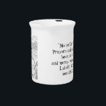 Porcelain Pitcher<br><div class="desc">Porcelain pitcher Faith-Prayer Warrior series,
"No matter how far you’ve wandered...
Prayers and hope remain —
because His grace and mercy run deeper still.
Luke 15:11-32 —
Come home, beautiful one."
#PrayerWarriorFaith #1AlohaMD</div>