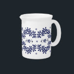 Porcelain Pitcher - Blue and White Floral<br><div class="desc">See also matching Tea Pot , pitchers, espresso mugs, jumbo mugs,  jars multi purpose,  bone china mugs</div>