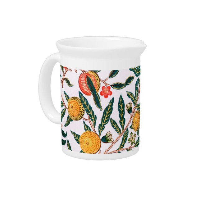 PORCELAIN PITCHER : WILLIAM MORRIS : POMEGRANATES (Left)