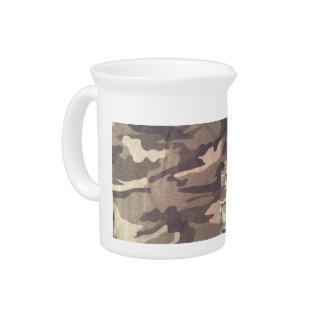 Porcelain Pitcher with cool  camo design,  