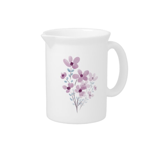 Porcelain Pitcher With Elegant Purple Flowers (Right)
