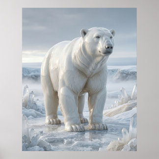 Porcelain Polar Bear Quartz Poster