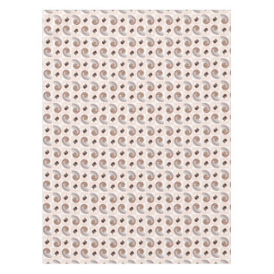 Porcelain Seashell Checkerboard Pattern Peach Tablecloth