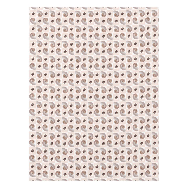 Porcelain Seashell Checkerboard Pattern Peach Tablecloth (Front)