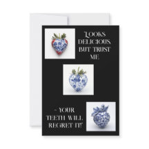 Porcelain Strawberry Flat Thank You Card