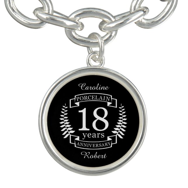 Porcelain traditional wedding anniversary 18 years bracelet (Design)