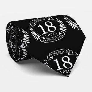 Porcelain traditional wedding anniversary 18 years neck tie