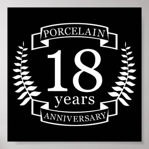 Porcelain traditional wedding anniversary 18 years poster