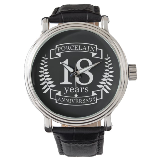 Porcelain traditional wedding anniversary 18 years watch (Front)