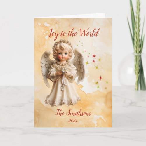 Porcelain Vintage Angel Christmas Card