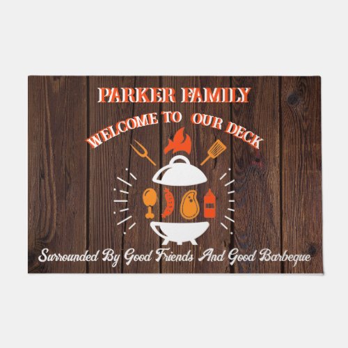 Porch  BBQ Custom Family Doormat