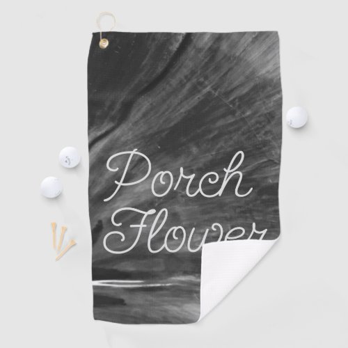 Porch Flower  Black and White  Golf Towel