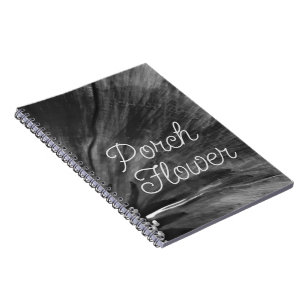 Porch Flower / Black and White / Spiral Notebook