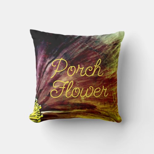 Porch Flower  Greenleaf  Throw Pillow