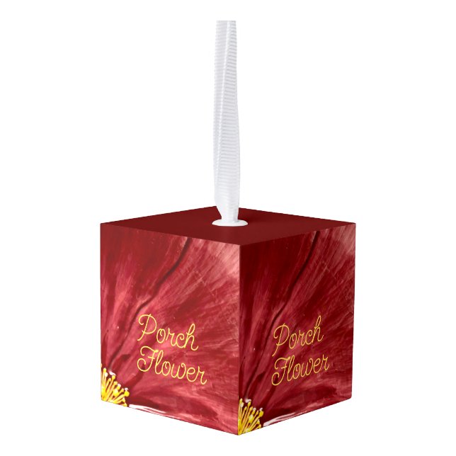 Porch Flower / Original / Cube Ornament (Back Angled)