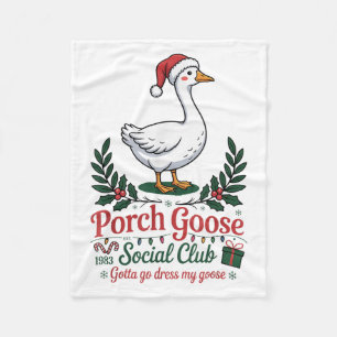 Porch Goose Social Club Gotta Go Dress My Goose Ch Fleece Blanket