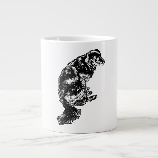 Porch-Light Outline — Retriever Giant Coffee Mug (Front)