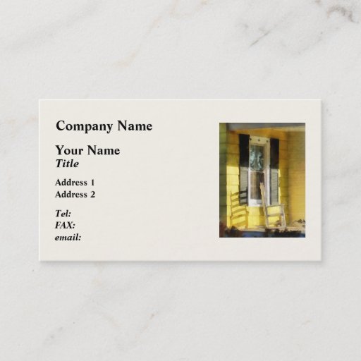 Customizable Porch - Long Afternoon Shadow of Rocking Chair Business Card