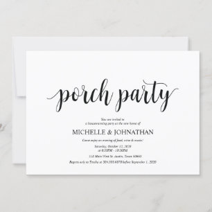 Porch Party, Housewarming party invitation cards